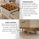 Ver mais imagens de Conjunto Guarda-Roupa 4 Portas 3 Gavetas Cômoda 8 Gavetas com Tampo 100% MDF Lizz Marrom/Hanover