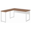 Ver imagem 7 de Mesa em L Pé Quadro 1,50m com Mesa Auxiliar sem Gavetas Nogal Sevilha Champanhe