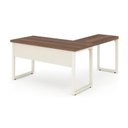Ver imagem 2 de Mesa em L Pé Quadro 1,50m com Mesa Auxiliar sem Gavetas Nogal Sevilha Champanhe