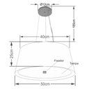 Ver imagem 2 de Lustre Pendente Cone Md-4144 Cúpula em Tecido 25x50x40cm Rustico Cinza / Branco - Bivolt