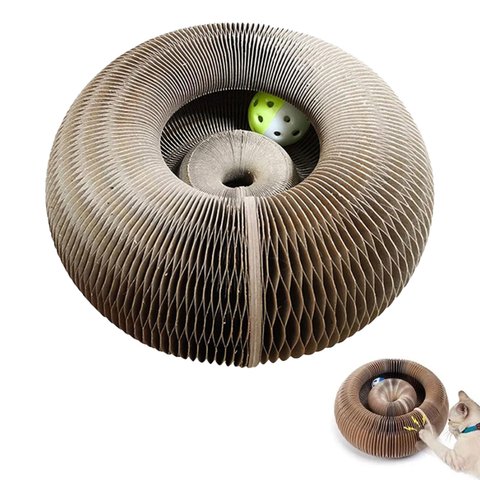 Arranhador Magico Gato Felino Pet Brinquedo Interativo Bola Guizo Multi Formas Dobravel Entretenimen