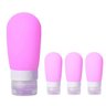 Kit de 4 Frascos de Silicone para Viagem - Rosa - 1