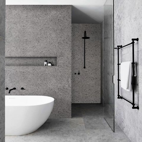 Papel de Parede Lavavel para Banheiro Cozinha Revestimento Quartzo Cinza Tacolado 0,58 X 1,00m