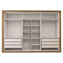 Ver imagem 5 de Guarda-roupa Casal Classic 6 Portas 6 Gavetas 100% Mdf com Espelho Cinamomo/off White - Panorama Mov
