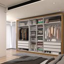 Ver imagem 2 de Guarda-roupa Casal Classic 6 Portas 6 Gavetas 100% Mdf com Espelho Cinamomo/off White - Panorama Mov