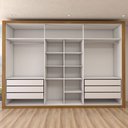 Ver imagem 6 de Guarda-roupa Casal Classic 6 Portas 6 Gavetas 100% Mdf com Espelho Cinamomo/off White - Panorama Mov
