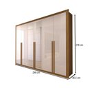 Ver imagem 4 de Guarda-roupa Casal Classic 6 Portas 6 Gavetas 100% Mdf com Espelho Cinamomo/off White - Panorama Mov