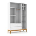 Ver imagem 2 de Berço Americano Unique e Guarda Roupa 3 Portas Nature Clean Branco Soft Eco Wood - Matic