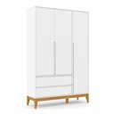 Ver imagem 3 de Berço Americano Unique e Guarda Roupa 3 Portas Nature Clean Branco Soft Eco Wood - Matic