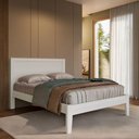 Ver imagem 2 de Conjunto de Quarto Casal Topázio Cama Cômoda e 2 Mesas de Cabeceira Madeira Branco Finestra Mó