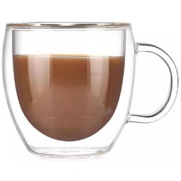 Jogo de Xícaras c/Parede Dupla em Vidro 250ml 2 Peças - 3