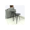 Ver imagem 2 de Conjunto 2 Mesinhas Lateral Canto Sala Quarto Redonda P.p Fs