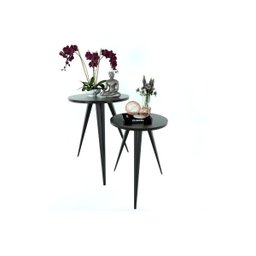 Conjunto 2 Mesinhas Lateral Canto Sala Quarto Redonda P.p Fs - 5