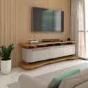 Ver imagem 1 de Rack para Tv até 75 Polegadas Aracaju 3 Portas Naturalle/off White - Panorama Móveis