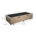 Ver imagem 3 de Cama Box Baú Solteiro 88 Suede Bege com Colchão Pillow Angel Molas Ensacadas 63x88x188