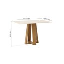 Ver imagem 3 de Conjunto Sala de Jantar Mesa Lisa 120cm Tampo MDF Canto Reto 4 Cadeiras Tami
