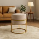 Ver imagem 3 de Puff Red. Arg. Dourado - Bege