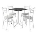 Ver imagem 1 de Conjunto Mesa Branca 70x70cm Tampo Preto com 4 Cadeiras Epoxi
