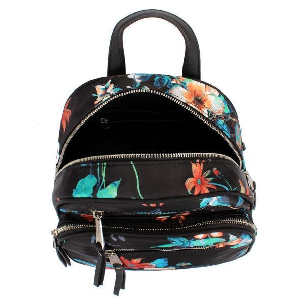 Mochila Mormaii Nylon Floral / Preto-Azul / M - 2