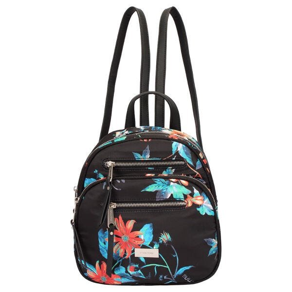 Mochila Mormaii Nylon Floral / Preto-Azul / M - 1