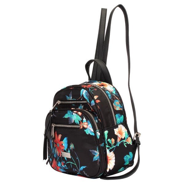 Mochila Mormaii Nylon Floral / Preto-Azul / M - 3