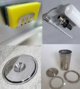 Ver imagem 1 de Kit Lixeira Embutir 3l + Dosador + Porta Esponja Em Inox 304