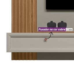 Painel Home Ripado Alvorada Amêndoa/Titânio Linea Brasil - 3