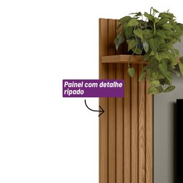 Painel Home Ripado Alvorada Amêndoa/Titânio Linea Brasil - 2