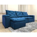 Ver imagem 2 de Sofá 4 e 5 Lugares 3,20m Retrátil e Reclinável Alpoim Estofados Athenas:azul