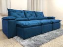 Ver imagem 1 de Sofá 4 e 5 Lugares 3,20m Retrátil e Reclinável Alpoim Estofados Athenas:azul