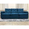 Sofá 4 e 5 Lugares 3,20m Retrátil e Reclinável Alpoim Estofados Athenas:azul - 3