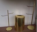Ver imagem 7 de Kit Lavabo Dourado, Papeleira, Toalheiro E Lixeira
