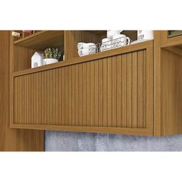 Armário Aéreo P/ Cozinha Baronesa 1 Porta C/ Adega 120cm Freijó - Nesher - 5