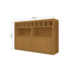 Armário Aéreo P/ Cozinha Baronesa 1 Porta C/ Adega 120cm Freijó - Nesher - 3