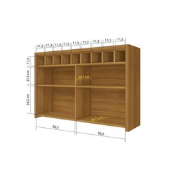 Armário Aéreo P/ Cozinha Baronesa 1 Porta C/ Adega 120cm Freijó - Nesher - 4