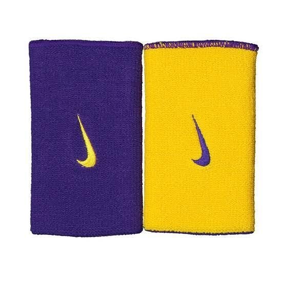 Munhequeira Nike Dupla Face Grande Amarelo e Roxo - 1 Par - 1
