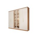 Ver imagem 2 de Guarda Roupa Casal 6 Portas (2 C/ Vidro Reflecta) e 6 Gavetas La Belle Cinamomo/off White - Panan