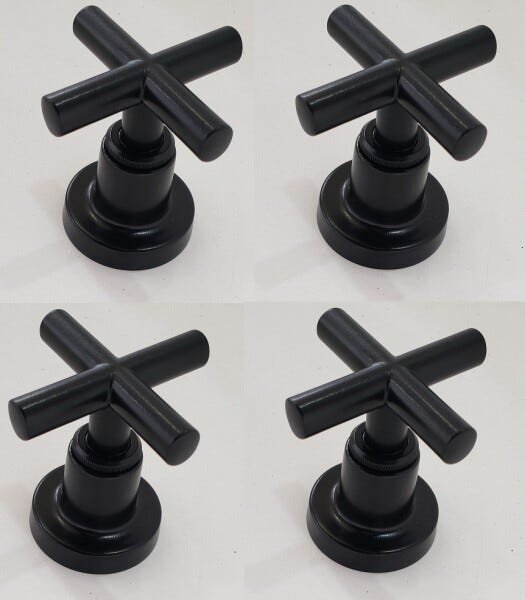 Kit com 4 Acabamento Registro 3/4 Similar Duna Classica Bl64 Preto Fosco - 1