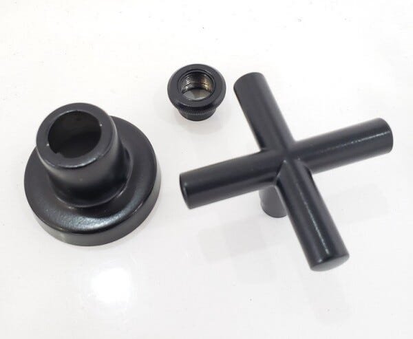 Kit com 4 Acabamento Registro 3/4 Similar Duna Classica Bl64 Preto Fosco - 2
