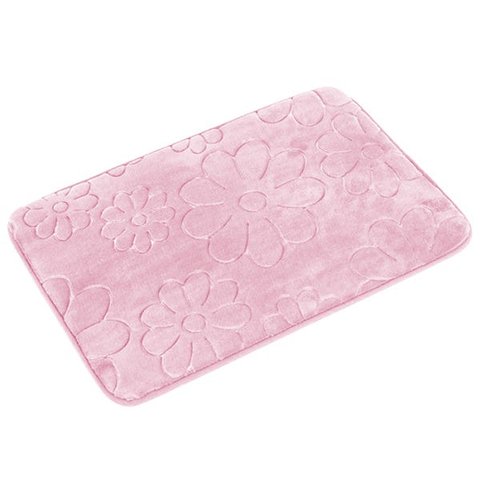 Tapete de Banheiro - Margarida - 60cm x 40cm - Rosé - Blanco