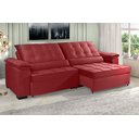 Ver imagem 1 de Sofá Retrátil e Reclinável Renew 2.90m Estilo Estofados - França Velusoft Cor "vermelho"