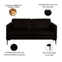 Ver imagem 3 de Sofá Decorativo Sala de Estar Europa 2 Lugares 180cm Couro Marrom - Mozzelar