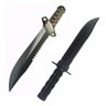 Kit 2 Facão Faca Rambo Tático Defesa Combate Militar Caça - 1 Preta + 1 Prata - 1