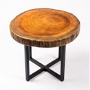 Ver imagem 1 de Mesa de Centro e Canto Bolacha Madeira Maciça Rústica