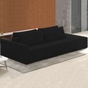 Ver imagem 2 de Sofá Ilha Modular com Puff para Sala Living 252cm Georgia K04 Veludo Preto - Mpozenato