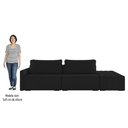 Ver imagem 5 de Sofá Ilha Modular com Puff para Sala Living 252cm Georgia K04 Veludo Preto - Mpozenato