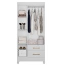 Ver imagem 5 de Guarda Roupa Lima 103cm 4 Portas Branco Rosa Flex Moval