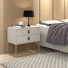 Mesa de Cabeceira Unic 60cm 2 Gavetas para Quarto de Casal  Acabamento Brilhante - 1