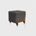 Ver imagem 4 de Puff Retangular Pé de Madeira Decorativo para Sala Orgânico Confortável e Reforçado Bouclé