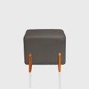 Ver imagem 1 de Puff Retangular Pé de Madeira Decorativo para Sala Orgânico Confortável e Reforçado Bouclé